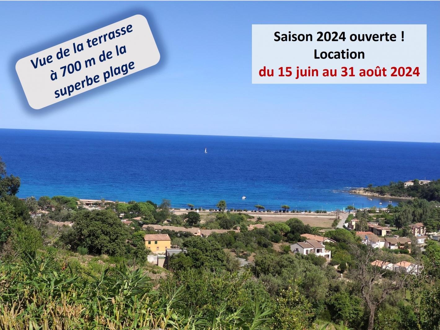 Vue  terrasse vers plage